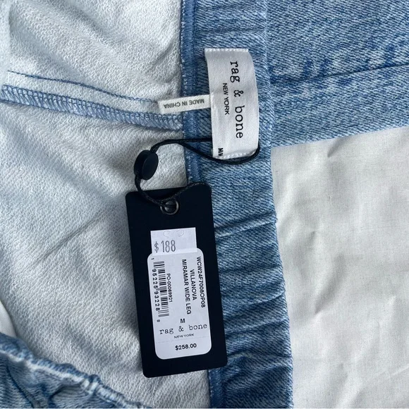NWT $250 Rag & Bone Miramar Wide Leg Jeans/Pantssz M new with tag